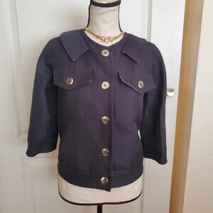 Marc Jacobs Navy Blue Military Cropped Jacket sz 4